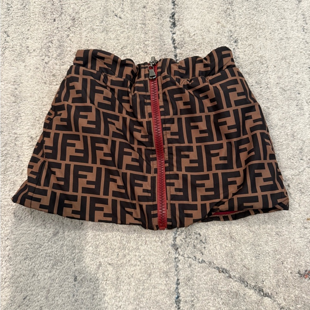 Authentic Fendi Reversible Logo Girls Kids Skirt 3